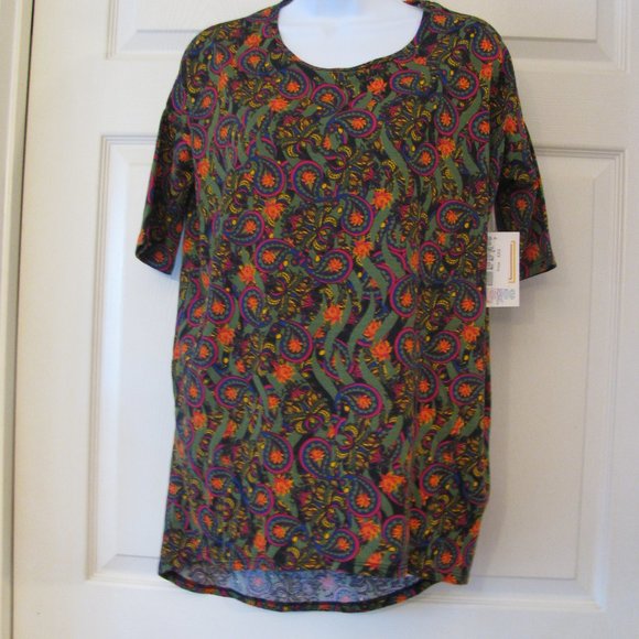 LuLaRoe Tops - * 2/$15 LuLaRoe Irma Tunic XXS 2XS NWT $36 Green Paisley with Flowers Oversized